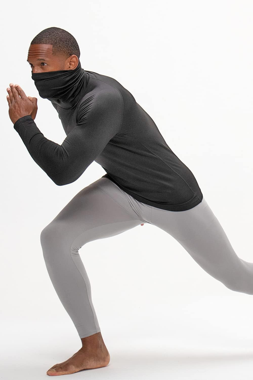 2 Pack Men'S Thermal Turtle Mock Neck Shirts, Compression Long Sleeve Tops and Hoodies