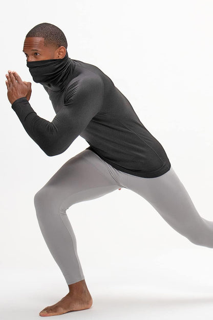 2 Pack Men'S Thermal Turtle Mock Neck Shirts, Compression Long Sleeve Tops and Hoodies