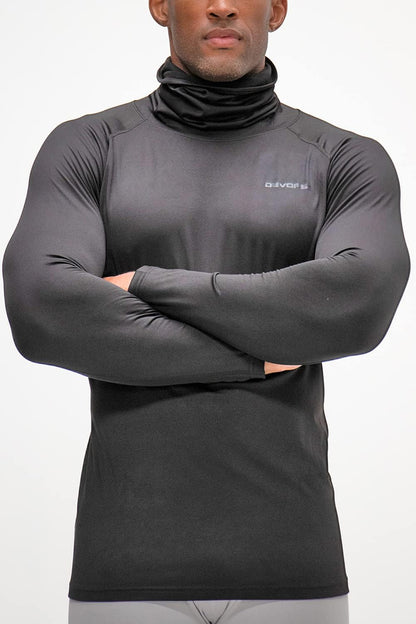 2 Pack Men'S Thermal Turtle Mock Neck Shirts, Compression Long Sleeve Tops and Hoodies