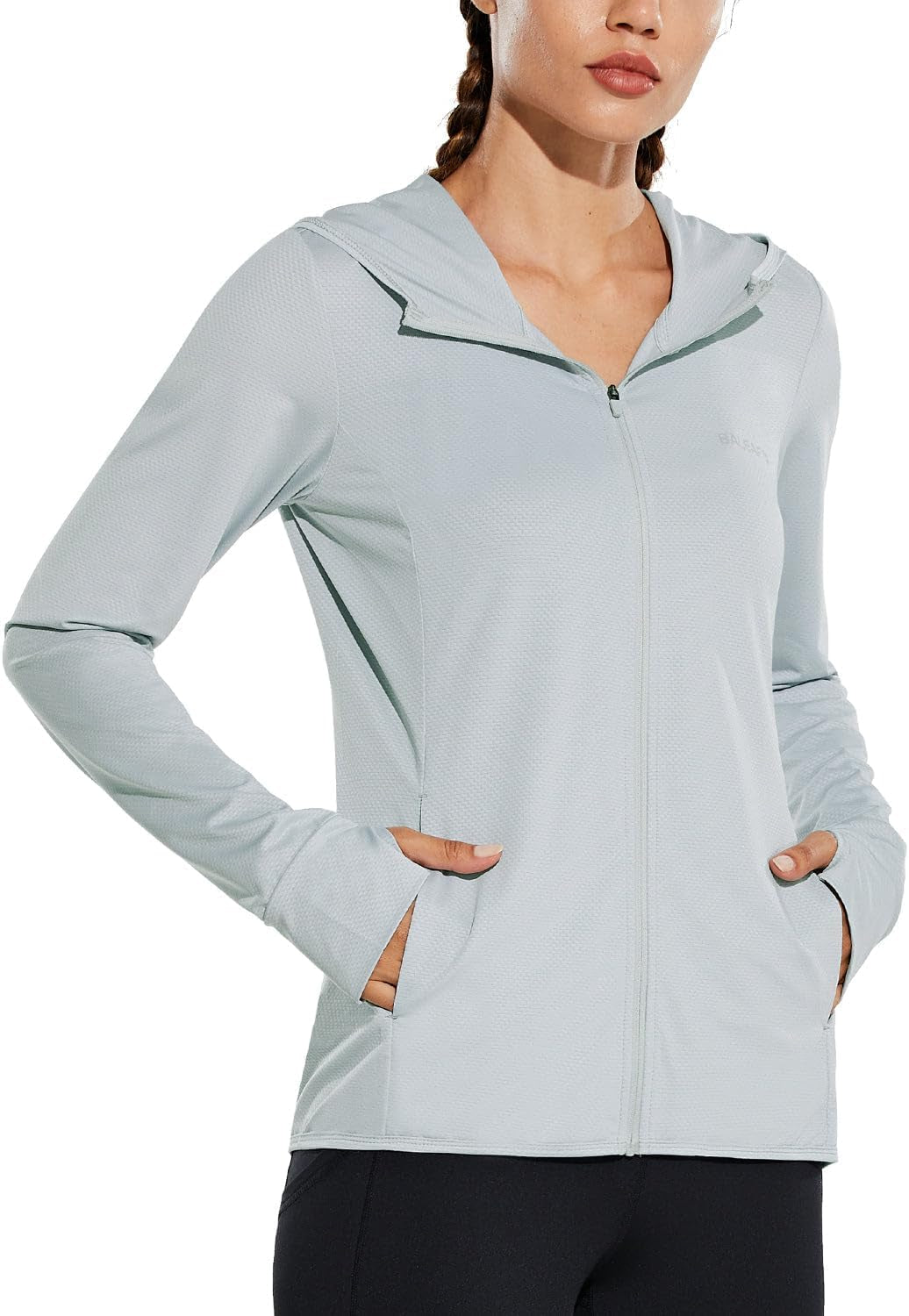 Women'S UPF 50+ Sun Protection Jacket Hooded Cooling Shirt with Pockets Hiking Outdoor Performance